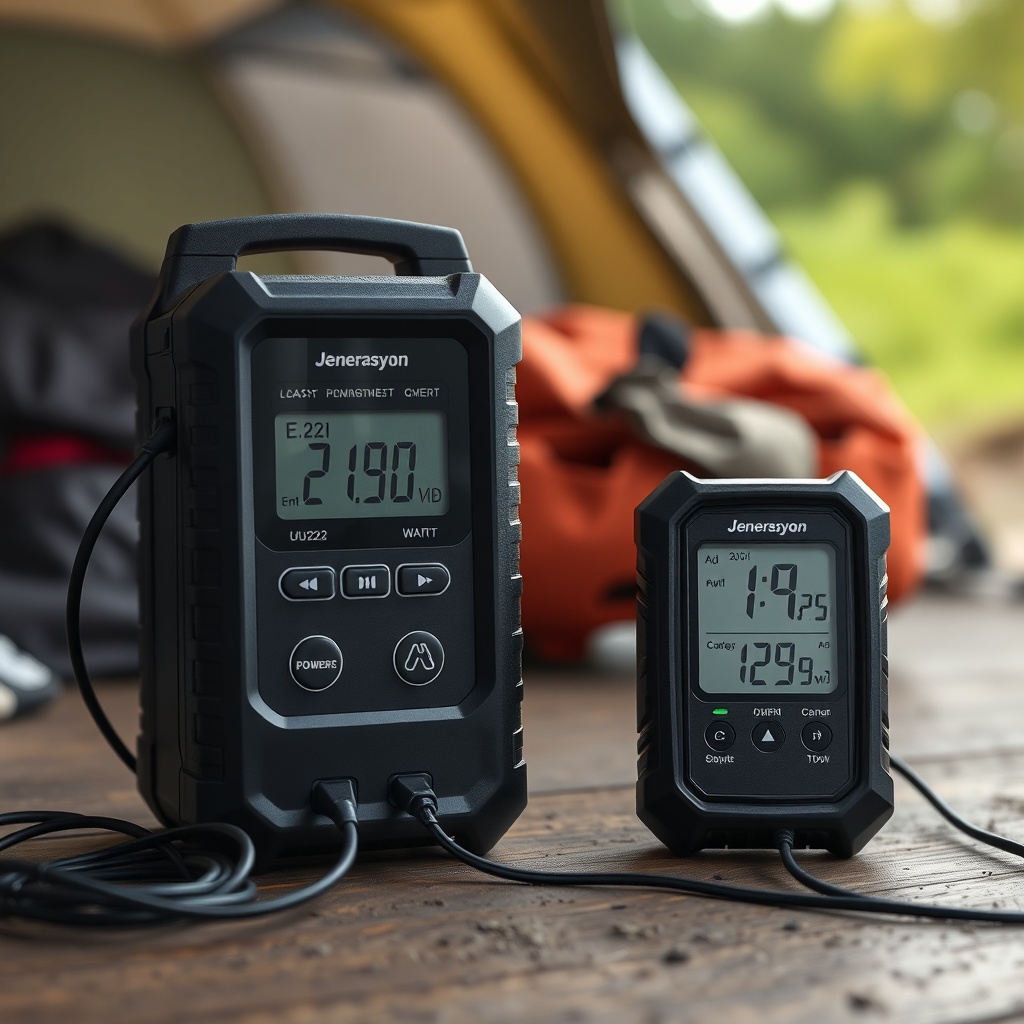 A photorealistic photo of Jenerasyon EU22i connected to a power meter