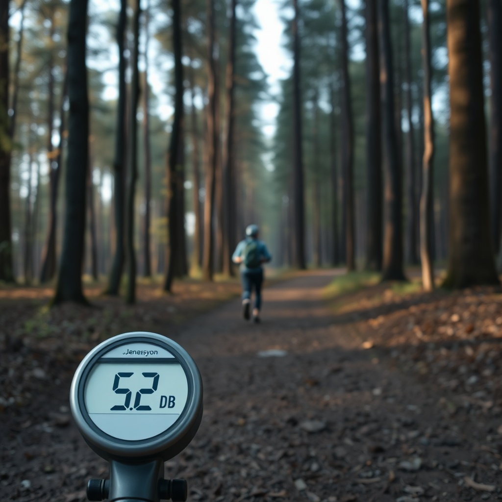 A photorealistic photo of Jenerasyon EU22i running in a quiet forest setting